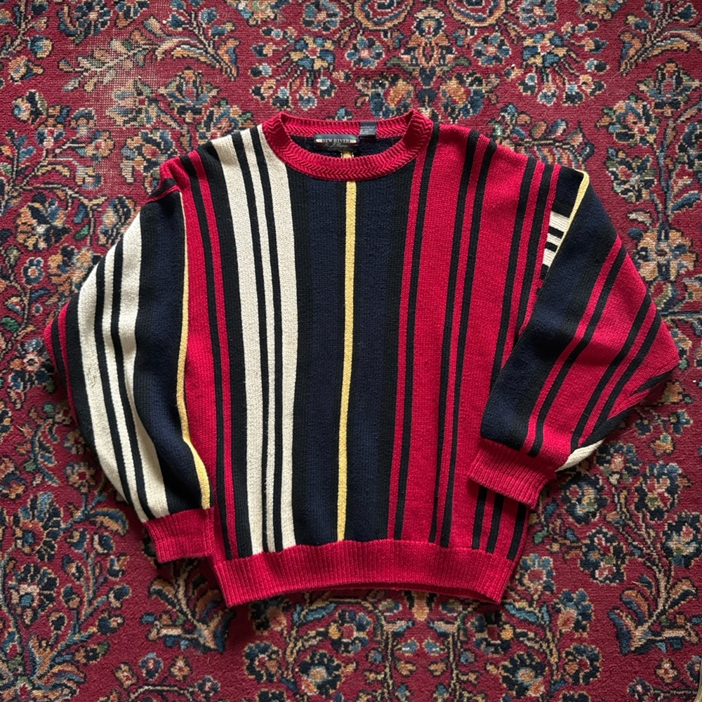 Striped Red and Black Men's Sweater